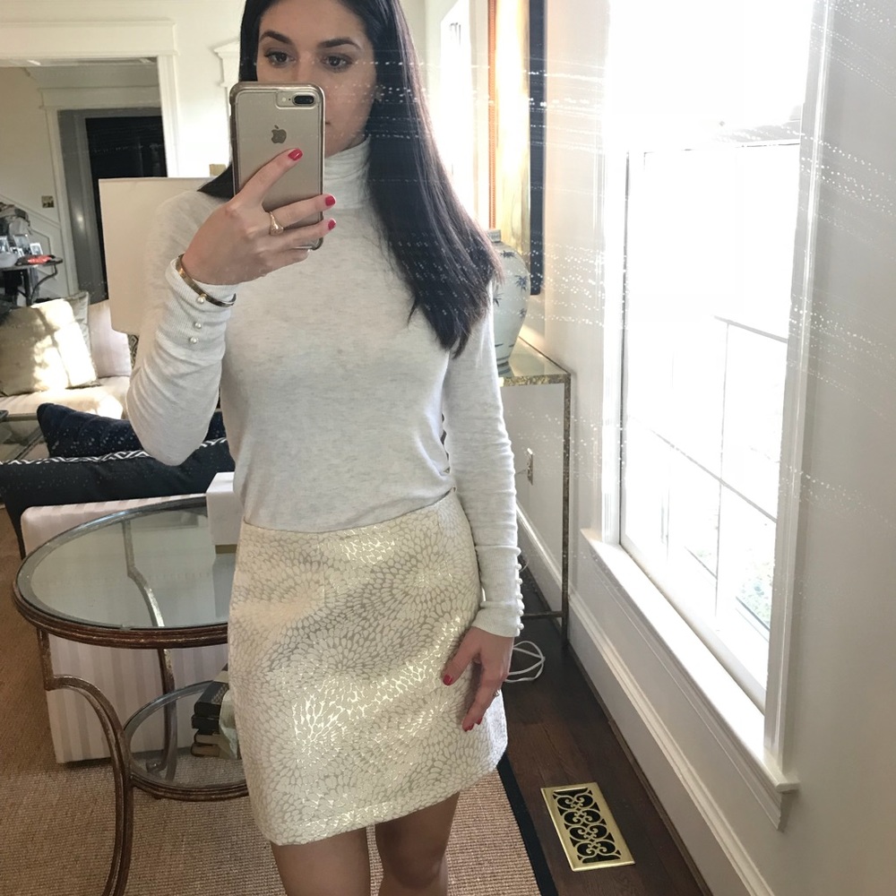 White + Metallic Skirt
